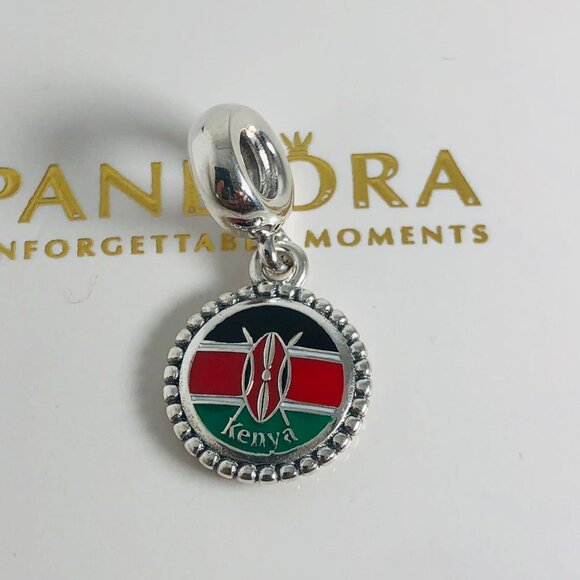 ✨🔥Pandora Kenya Flag Dangle Charm Flag of Kenya Charm - Picture 1 of 4